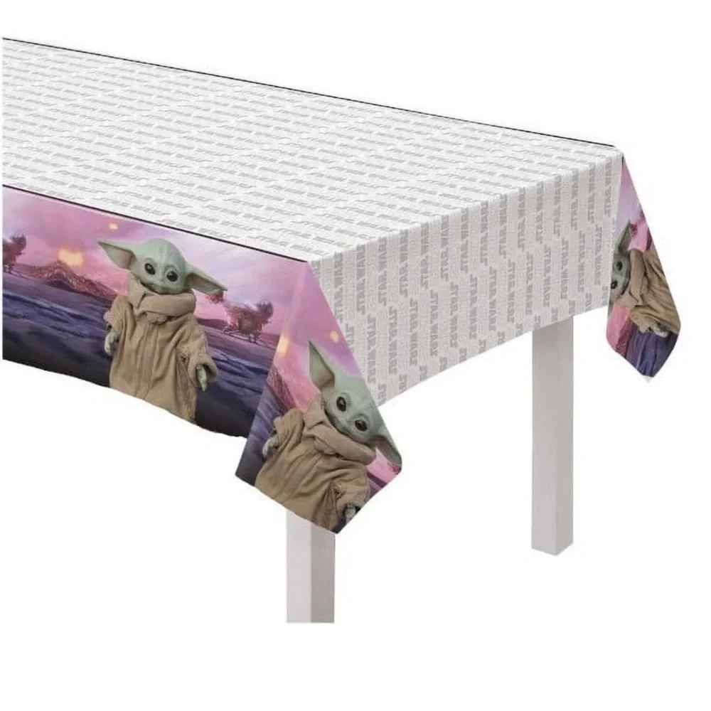 🎈$4🎈NEW Star Wars The Mandalorian Baby Yoda Plastic Table Cover 54” x 96”